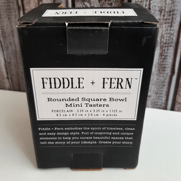Fiddle Fern Porcelain Rounded Square Bowel Mini Tasters - Picture 9 of 11